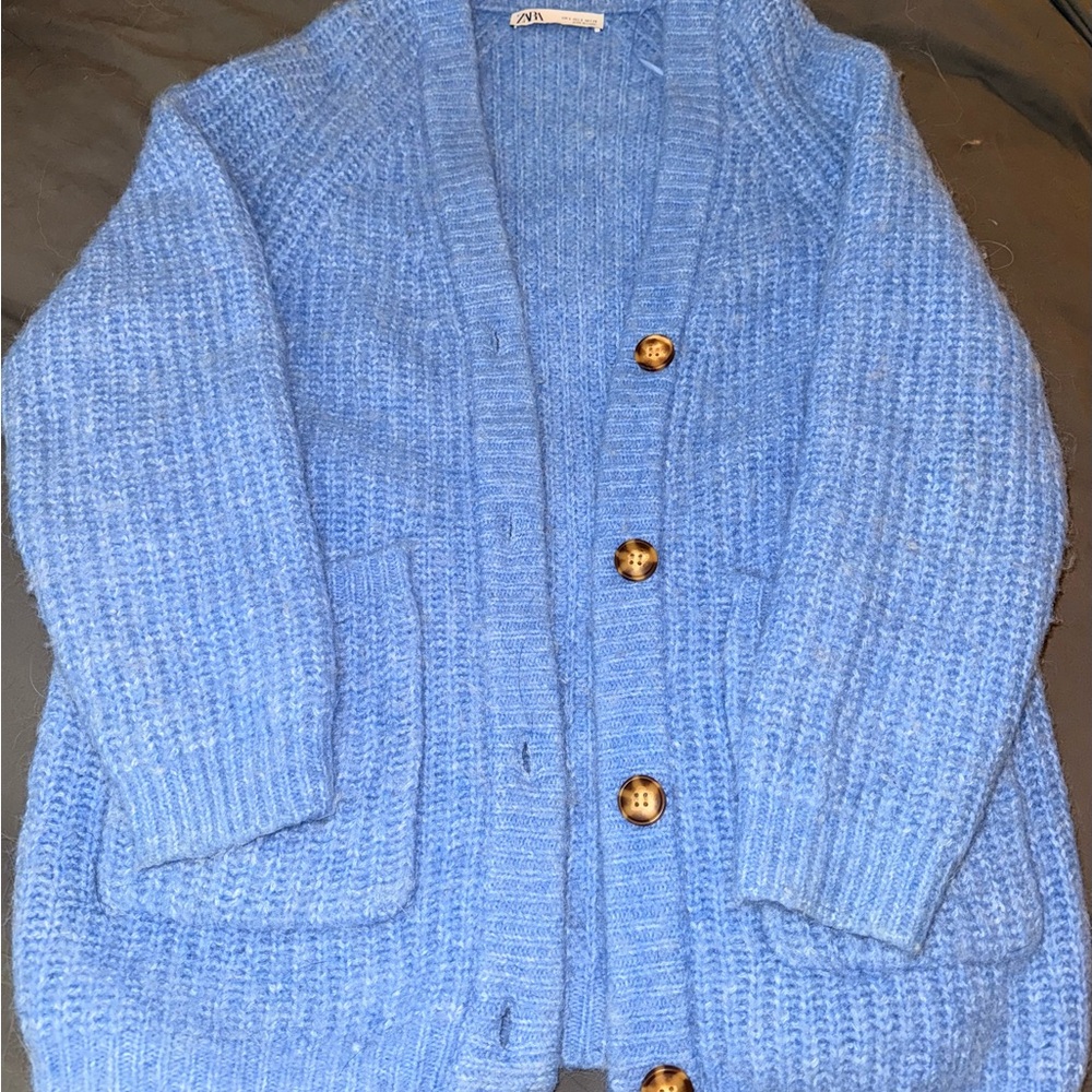 Zara Blue Knit Cardigan
